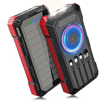 多機能モバイルバッテリー ソーラーパネル レッド Amazon | モバイルバッテリー ソーラーモバイルバッテリー